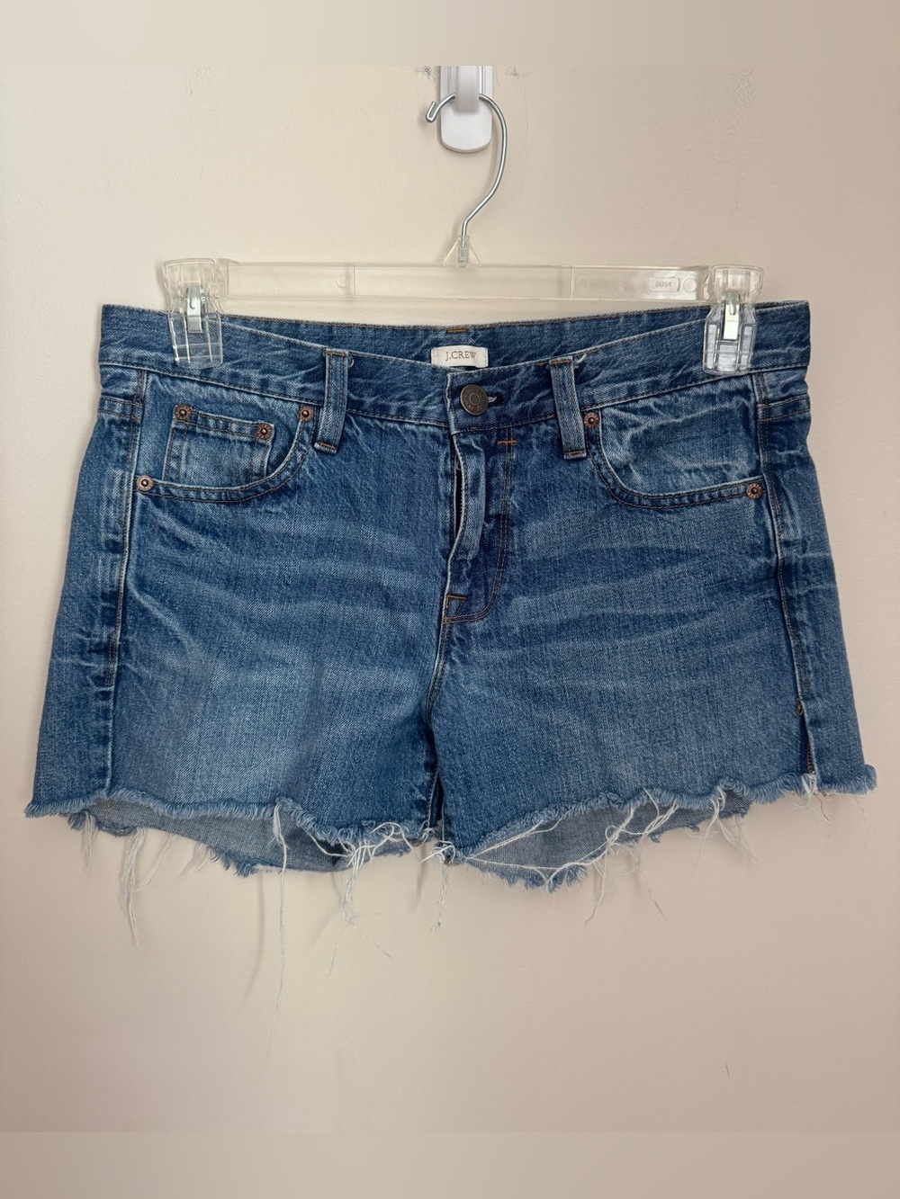 J.Crew Denim Cutoff Shorts Womens Size 28 Blue Raw Hem Frayed Jean Shorts